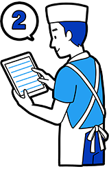 Staff uses the calling iPad to check on the waiting situation.